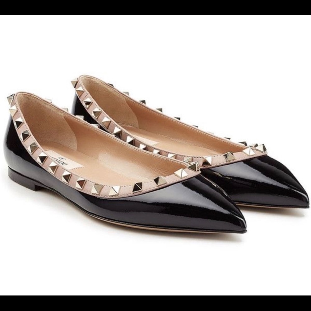 Black Valentino Garavani Studded Slippers